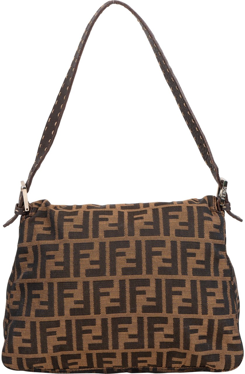 Fendi Fendi FF Monogram Mamma Baguette Handbag Bruin