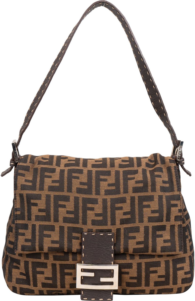 Fendi Fendi FF Monogram Mamma Baguette Handbag Bruin