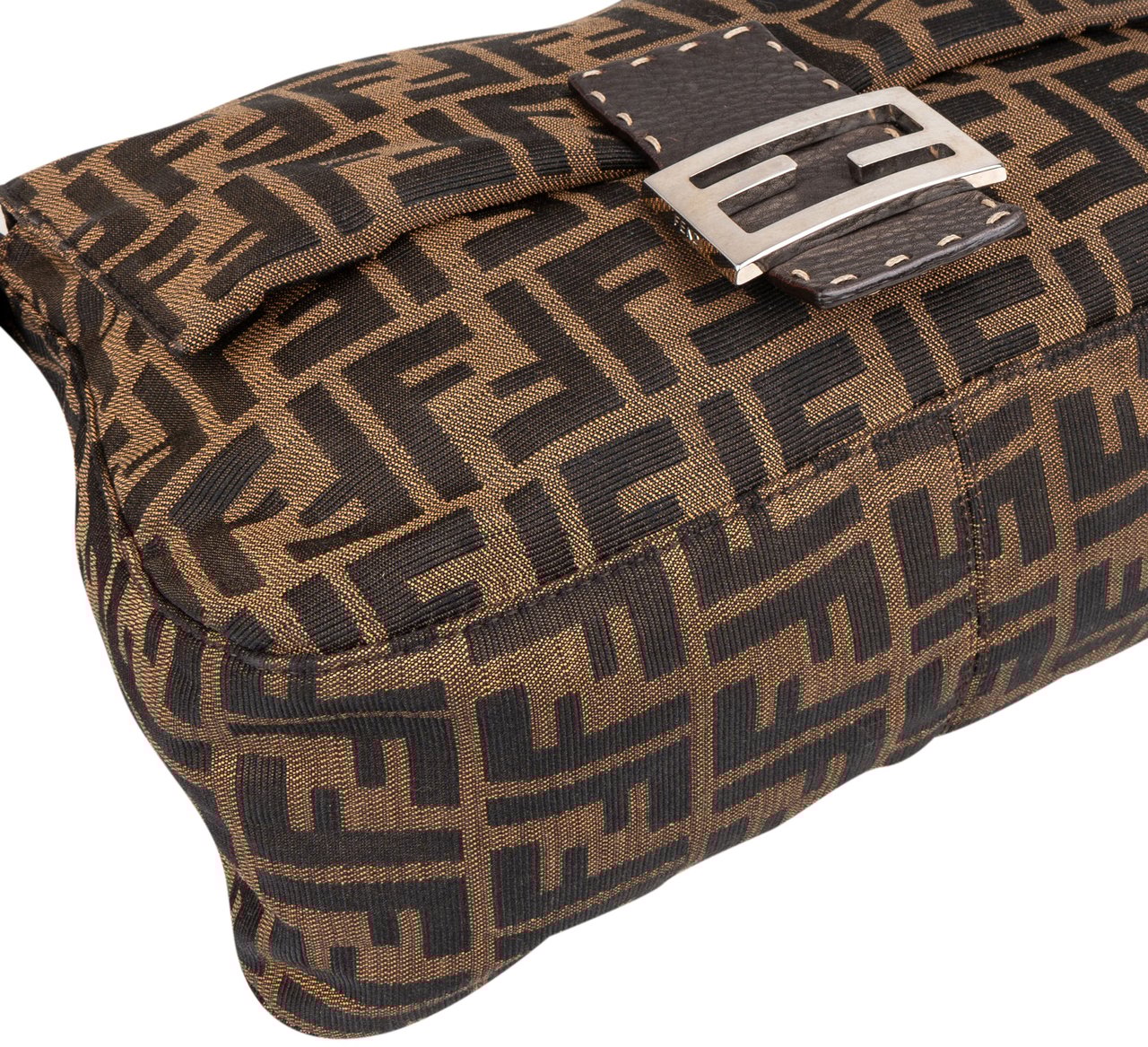 Fendi Fendi FF Monogram Mamma Baguette Handbag Bruin