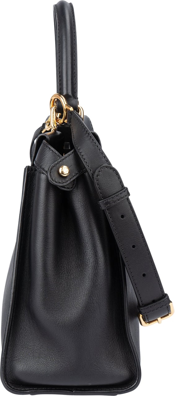 Fendi Fendi Black Leather Peekaboo Handbag Zwart