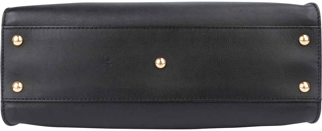 Fendi Fendi Black Leather Peekaboo Handbag Zwart
