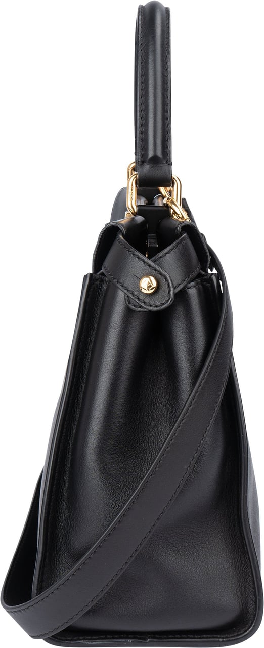 Fendi Fendi Black Leather Peekaboo Handbag Zwart