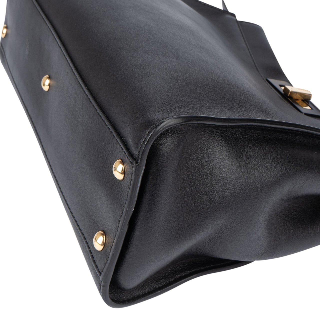 Fendi Fendi Black Leather Peekaboo Handbag Zwart