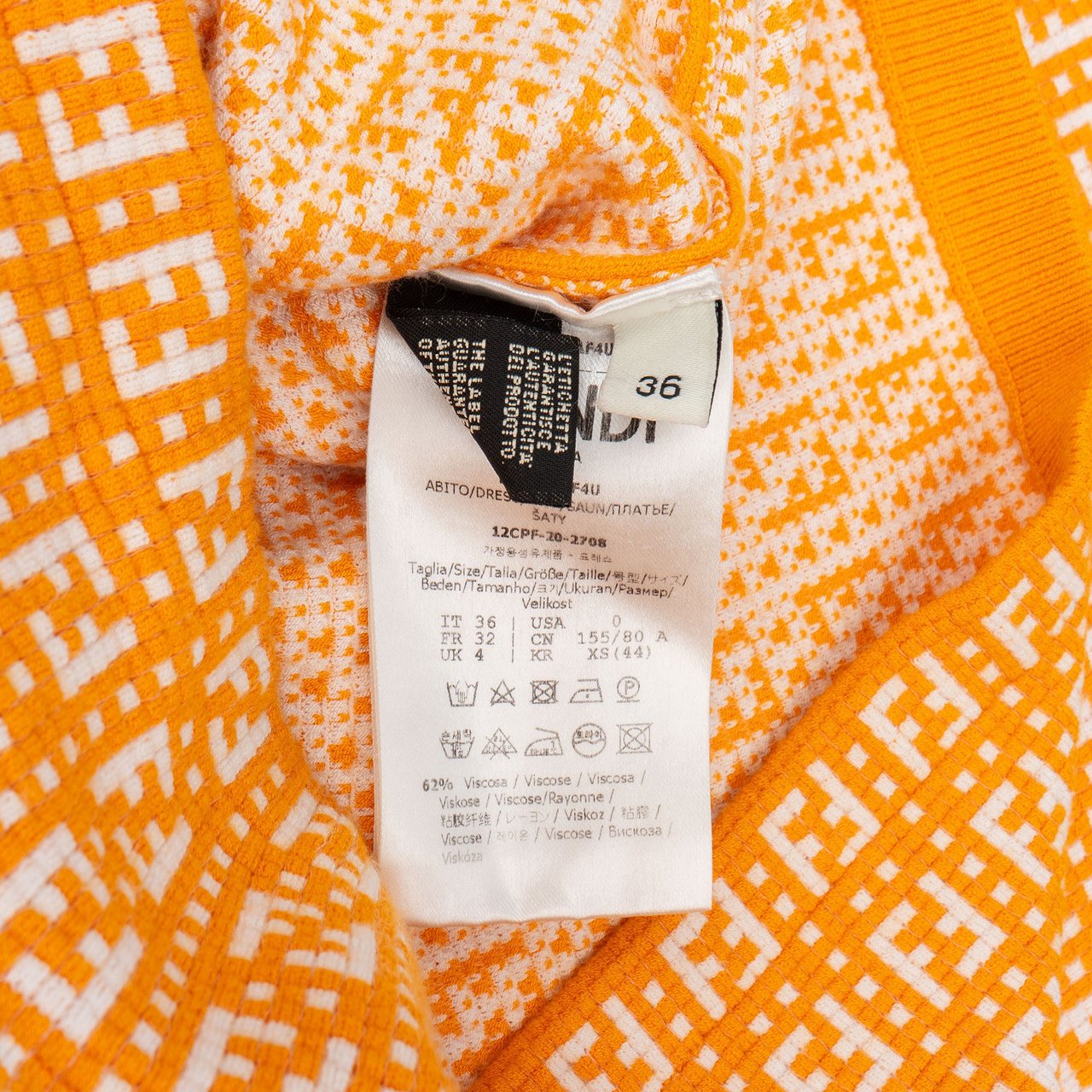 Fendi Multicolor Orange Viscose Dress (IT 36) Oranje