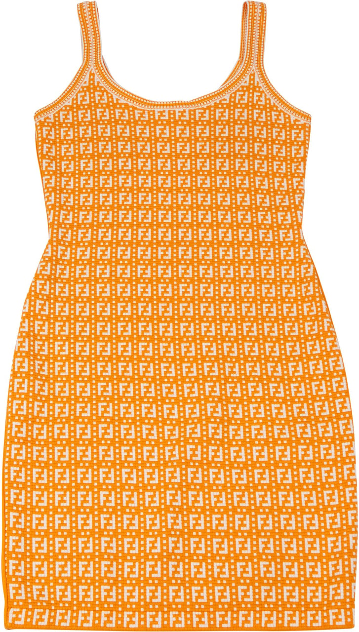 Fendi Multicolor Orange Viscose Dress (IT 36) Oranje