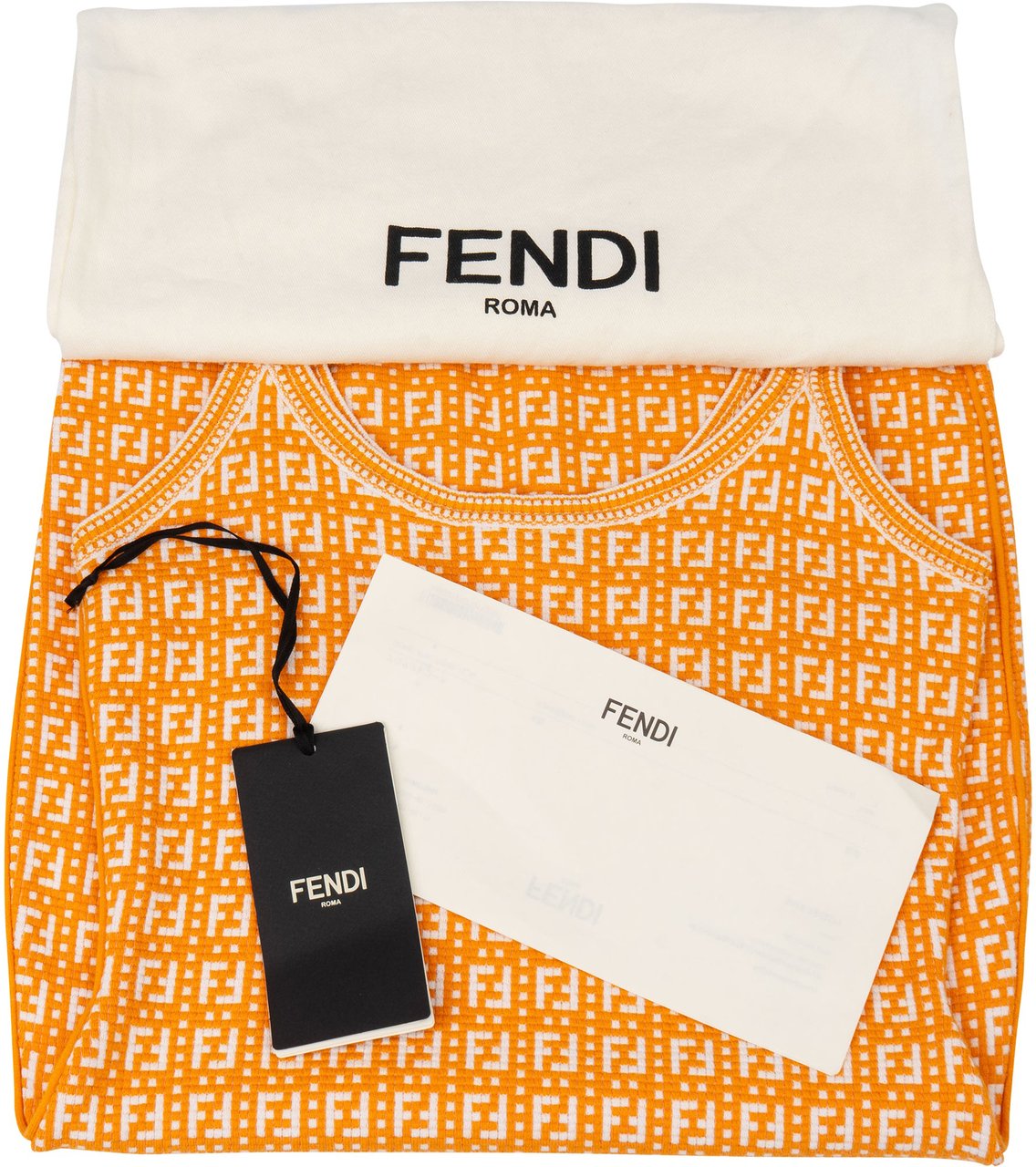 Fendi Fendi Multicolor Orange Viscose Dress (IT 36) Oranje
