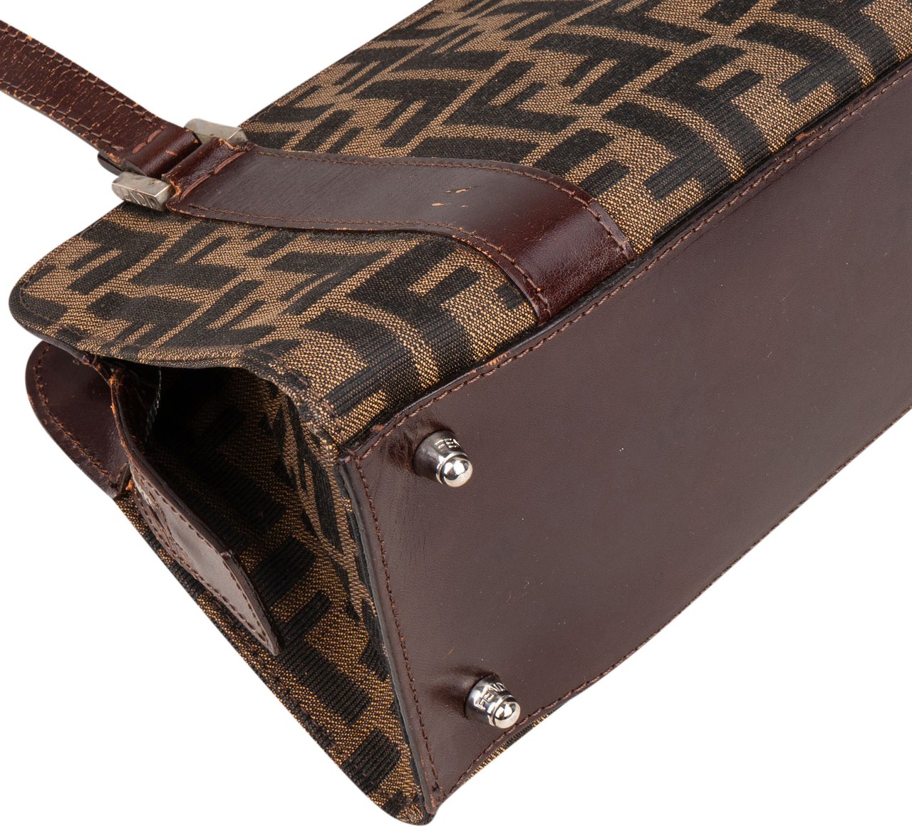 Fendi FF Monogram Zucca Handbag Bruin