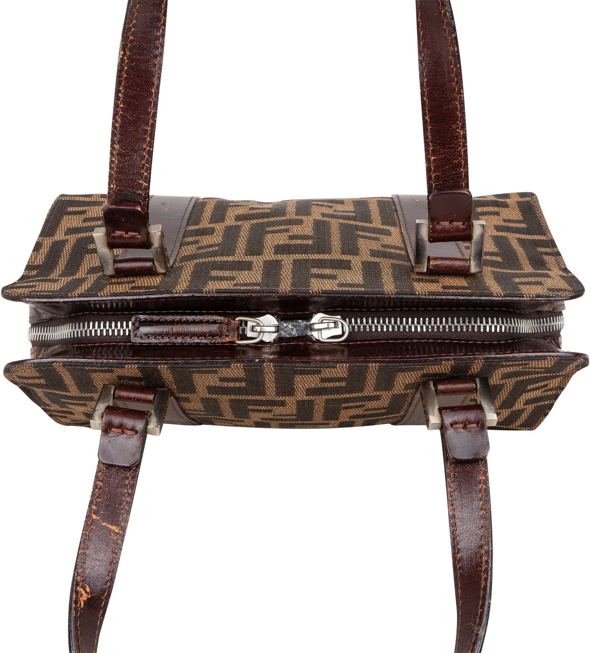 Fendi FF Monogram Zucca Handbag Bruin