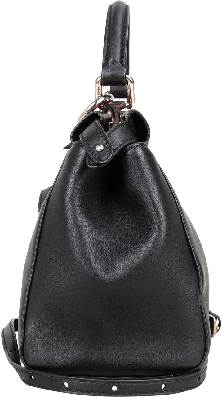 Fendi Fendi Black Leather Peekaboo Handbag Zwart