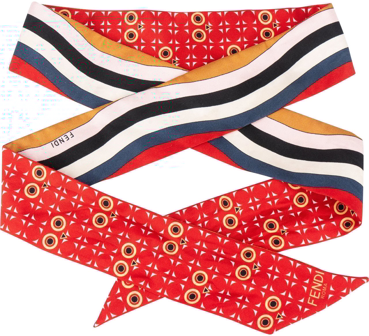 Fendi Fendi Multicolor Silk Scarf Tuch Rood
