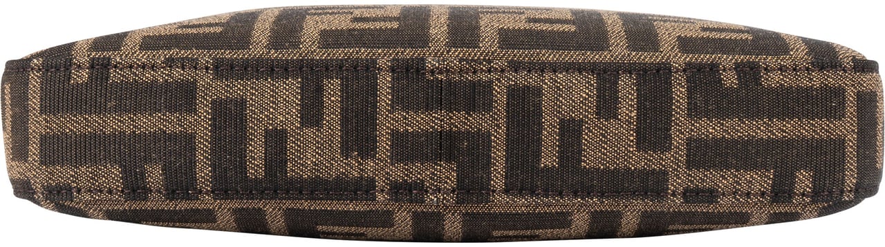 Fendi Fendi FF Monogram Baguette Crossbody Bag Bruin