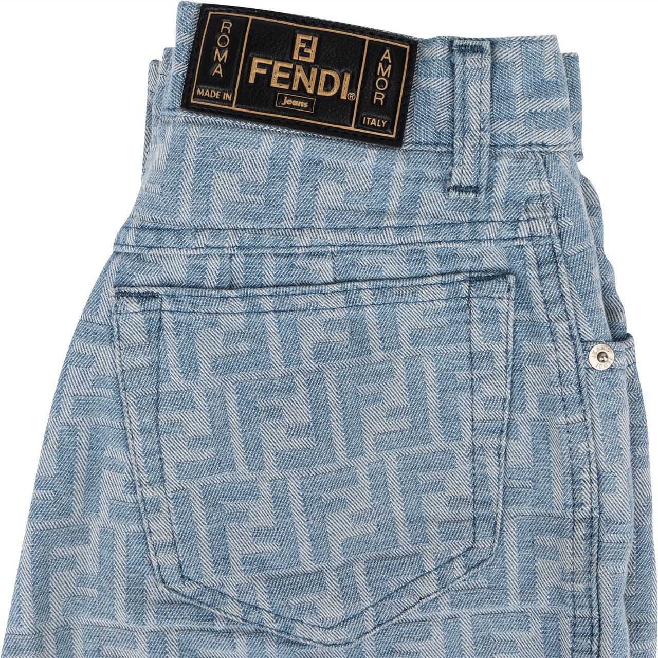 Fendi Fendi FF Monogram Women Jeans (IT42 / DE36) Blauw