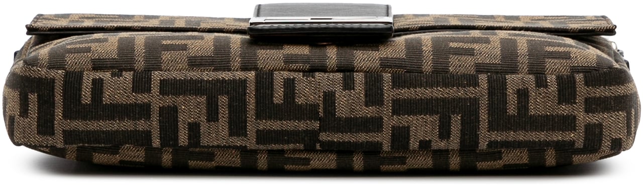 Fendi Zucca Canvas Convertible Baguette Satchel Bruin