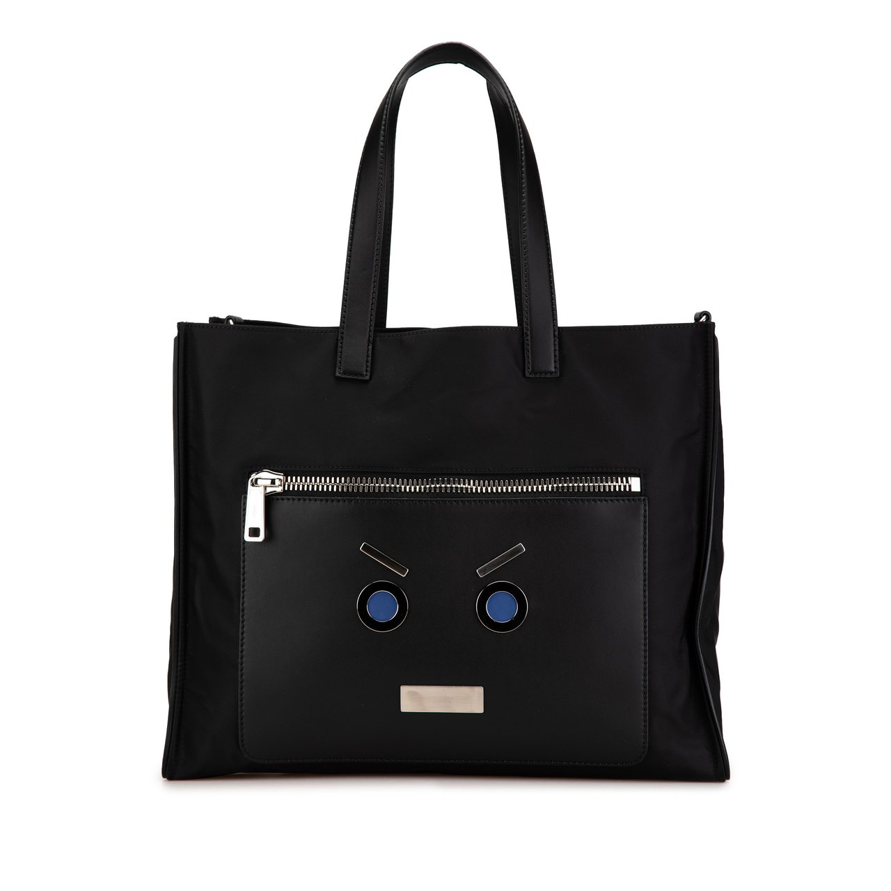 Fendi Large Nylon Fendi Faces Tote Zwart