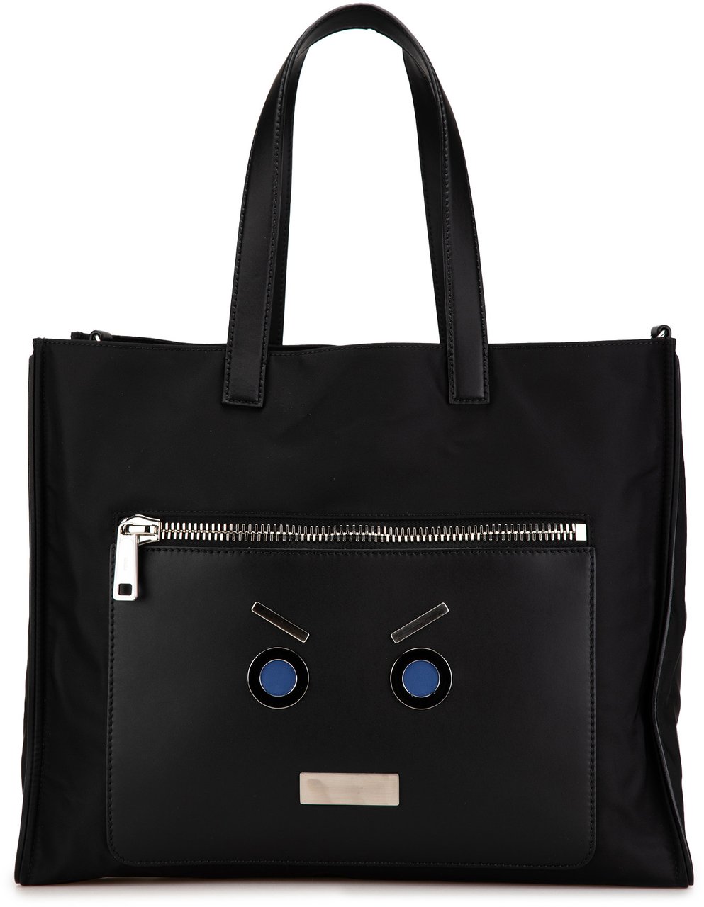 Fendi Large Nylon Fendi Faces Tote Zwart