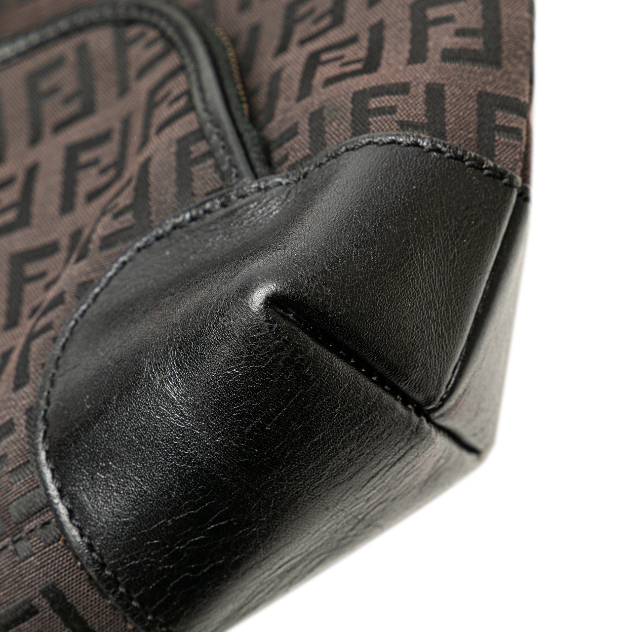 Fendi Zucchino Canvas Chef Front Pocket Shopping Tote Bruin
