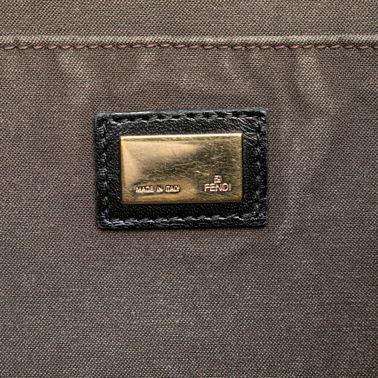 Fendi Zucchino Canvas Chef Front Pocket Shopping Tote Bruin