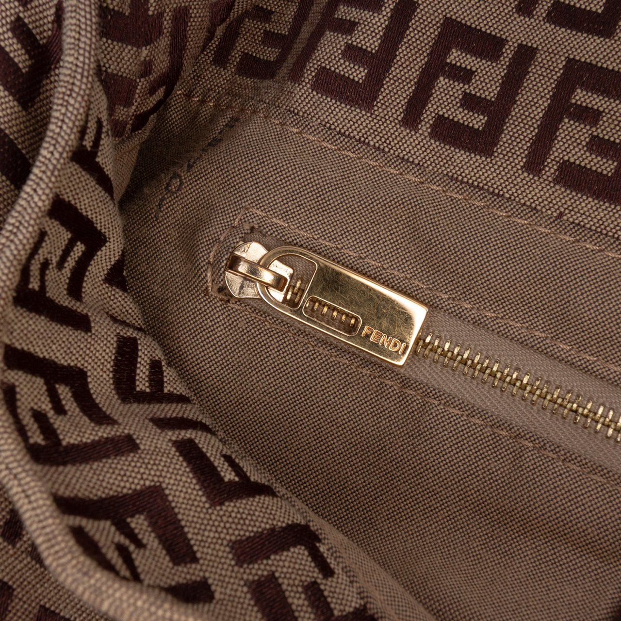 Fendi Zucchino Canvas Mamma Forever Bruin