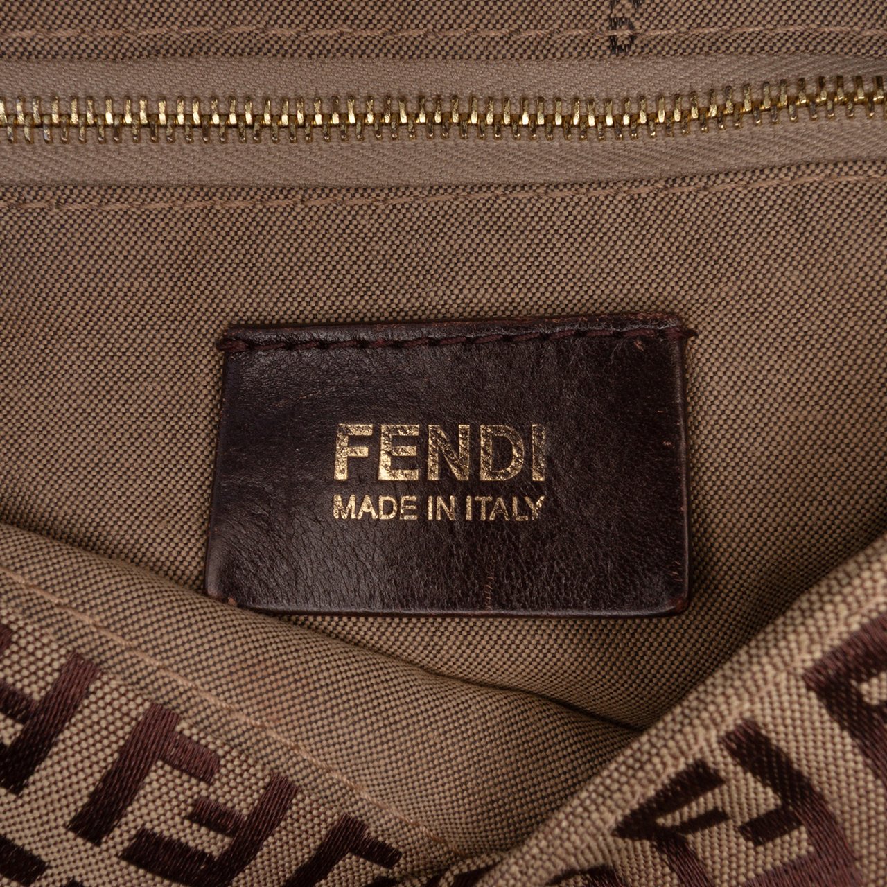 Fendi Zucchino Canvas Mamma Forever Bruin