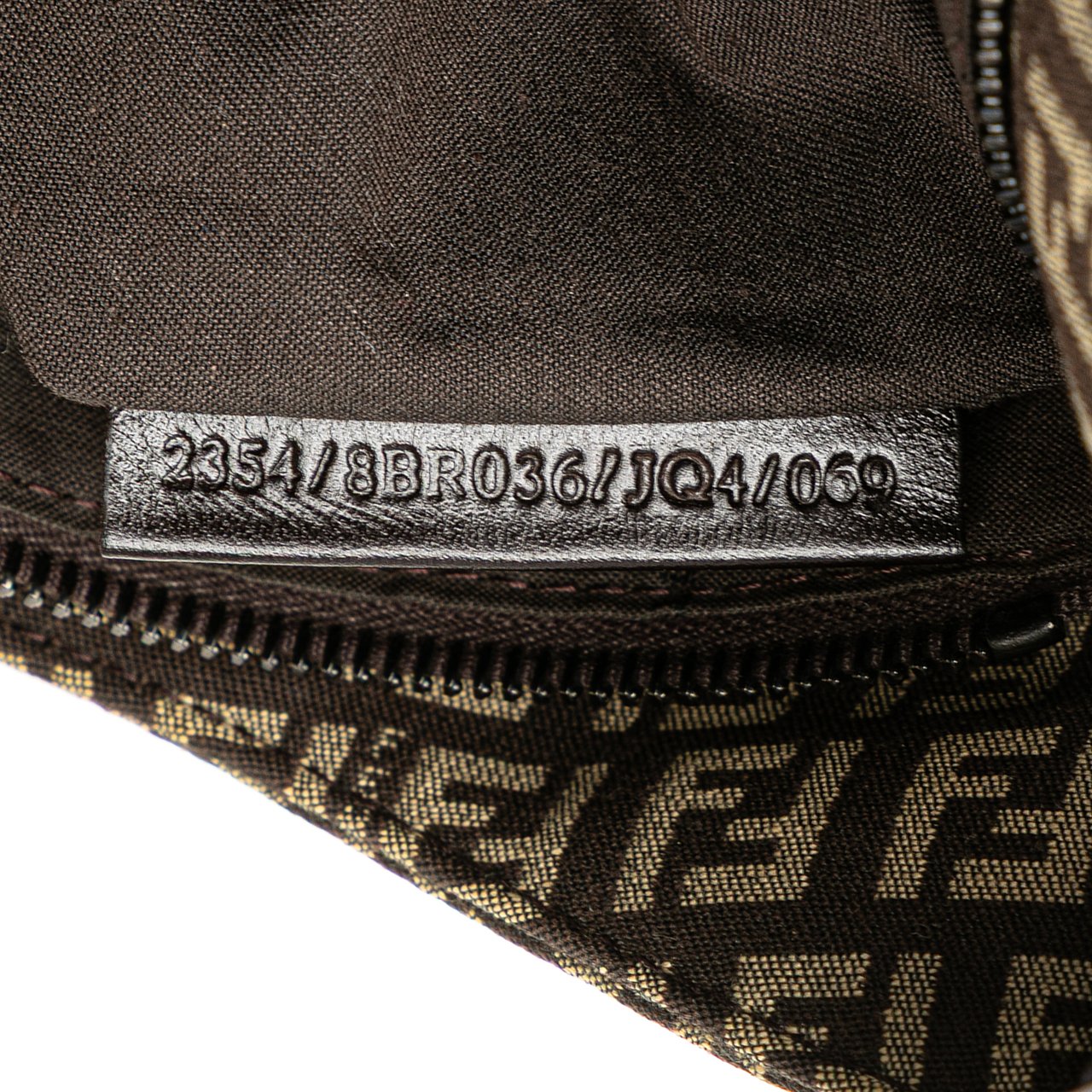 Fendi Zucchino Canvas Shoulder Bag Bruin