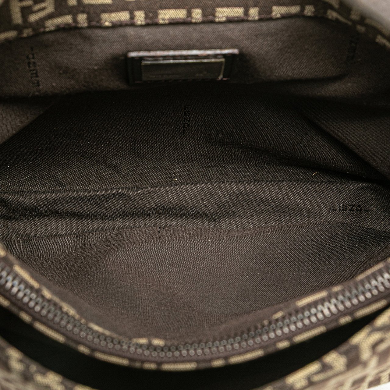 Fendi Zucchino Canvas Shoulder Bag Bruin