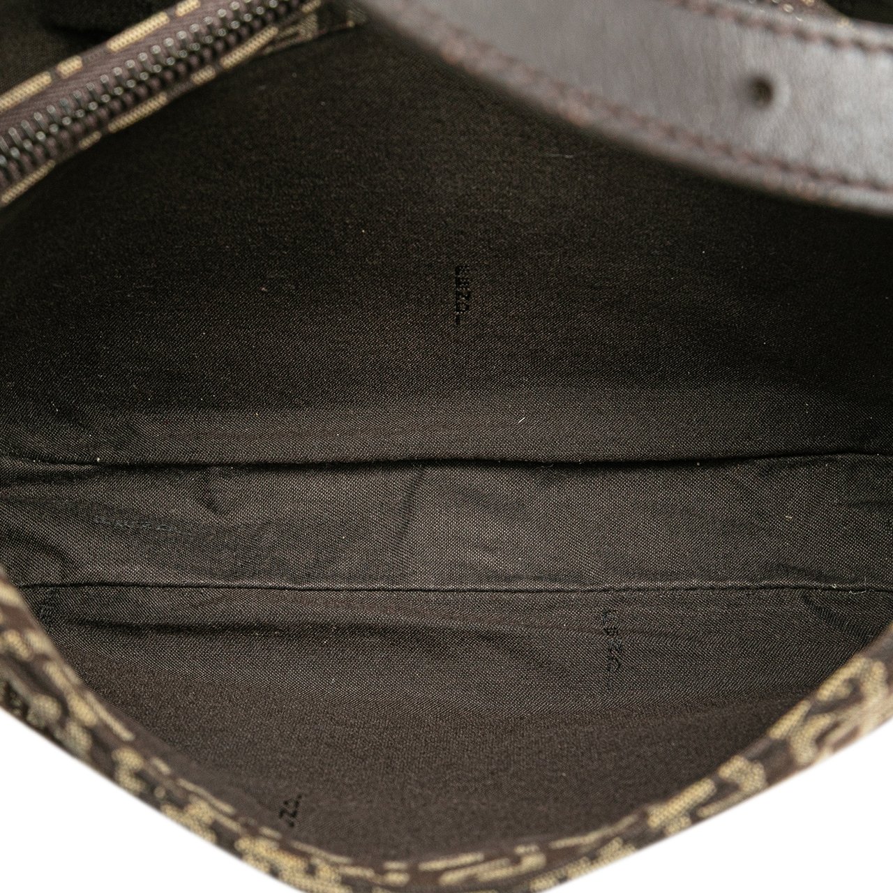 Fendi Zucchino Canvas Shoulder Bag Bruin