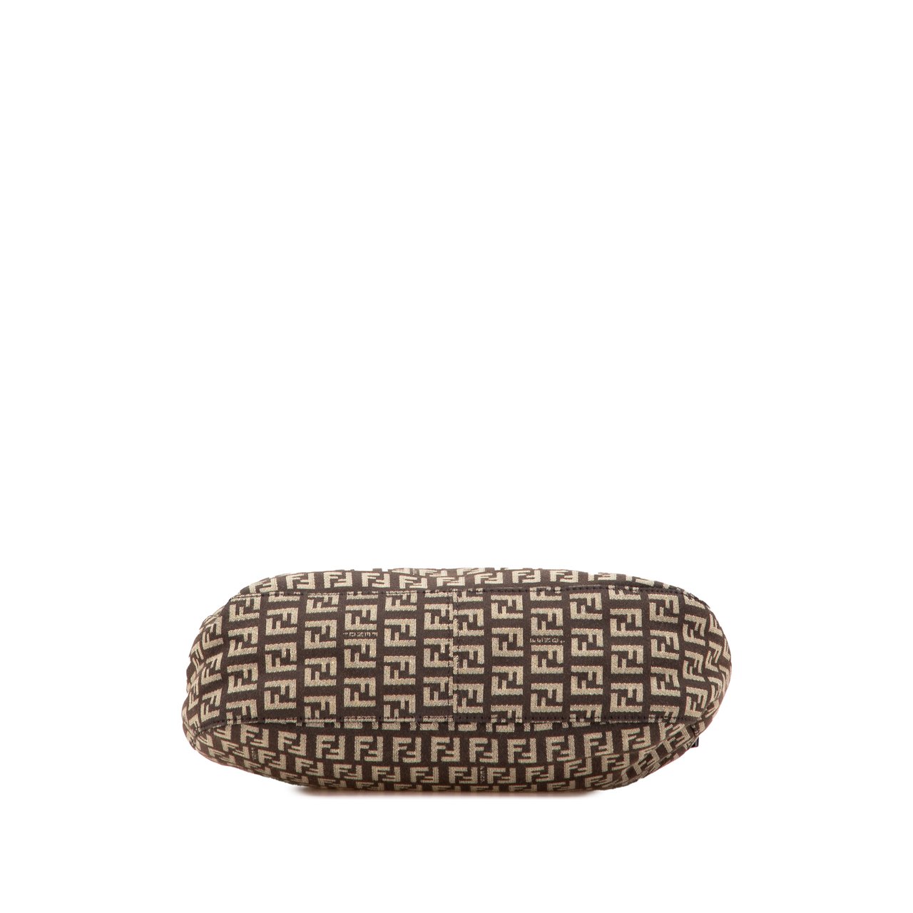 Fendi Zucchino Canvas Shoulder Bag Bruin