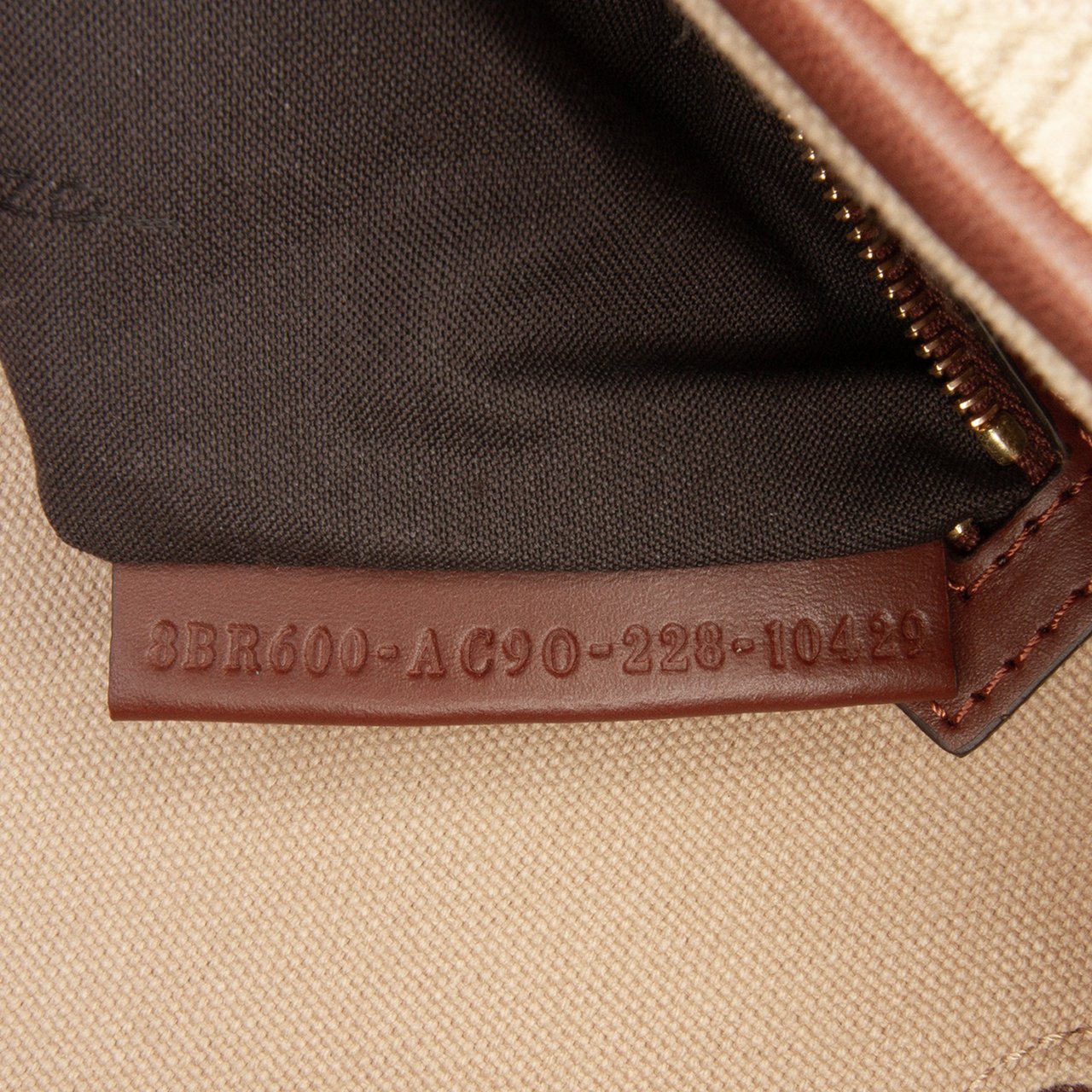 Fendi Zucca Embroidered Canvas Baguette Satchel Bruin