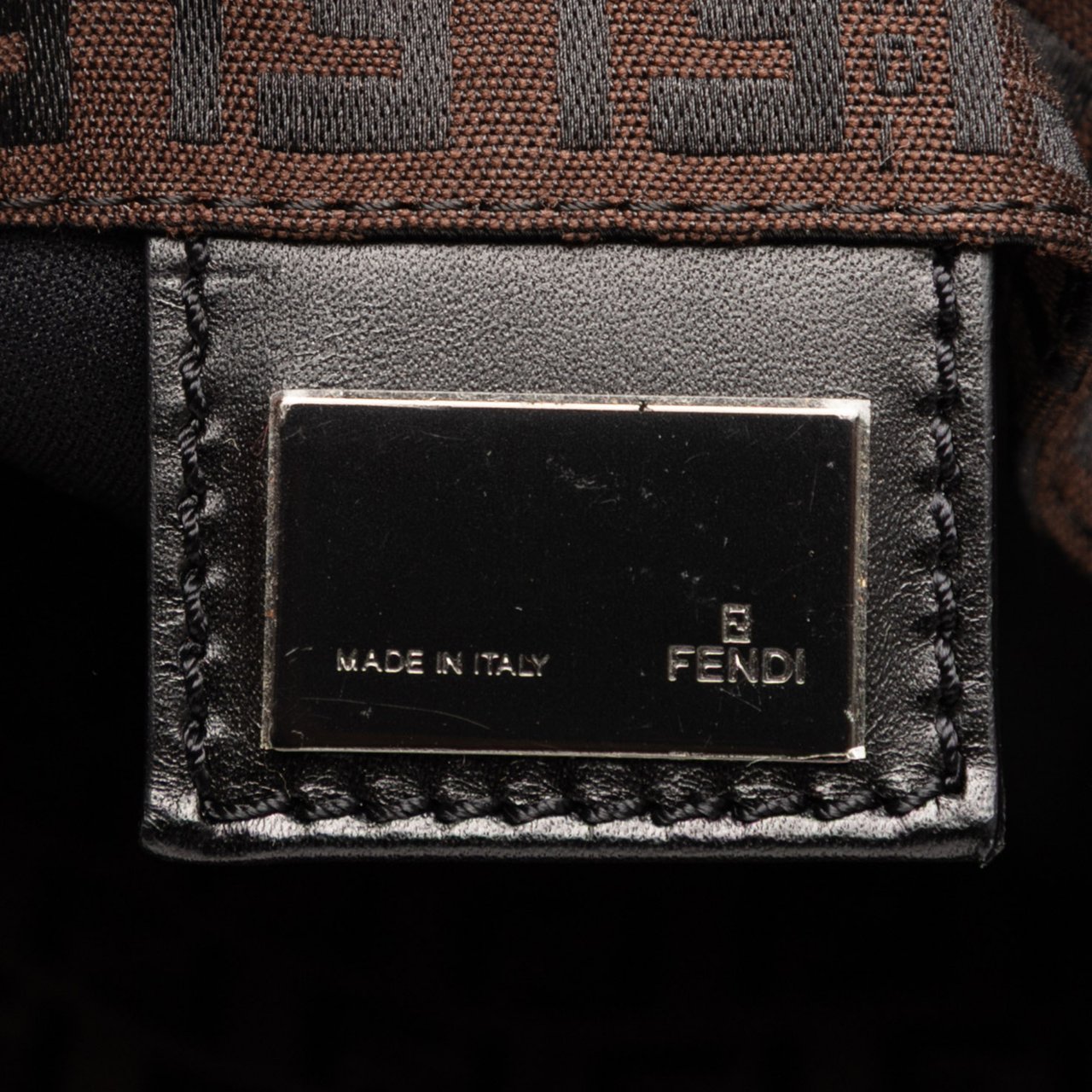 Fendi Zucchino Canvas Tote Bruin