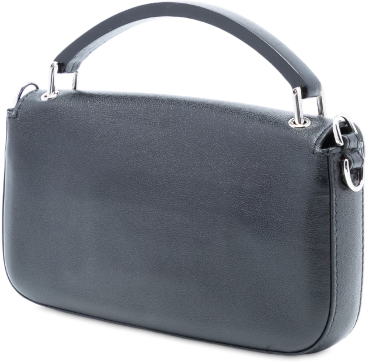 Fendi Marc Jacobs Calfskin Baguette Phone Pouch Satchel Zwart