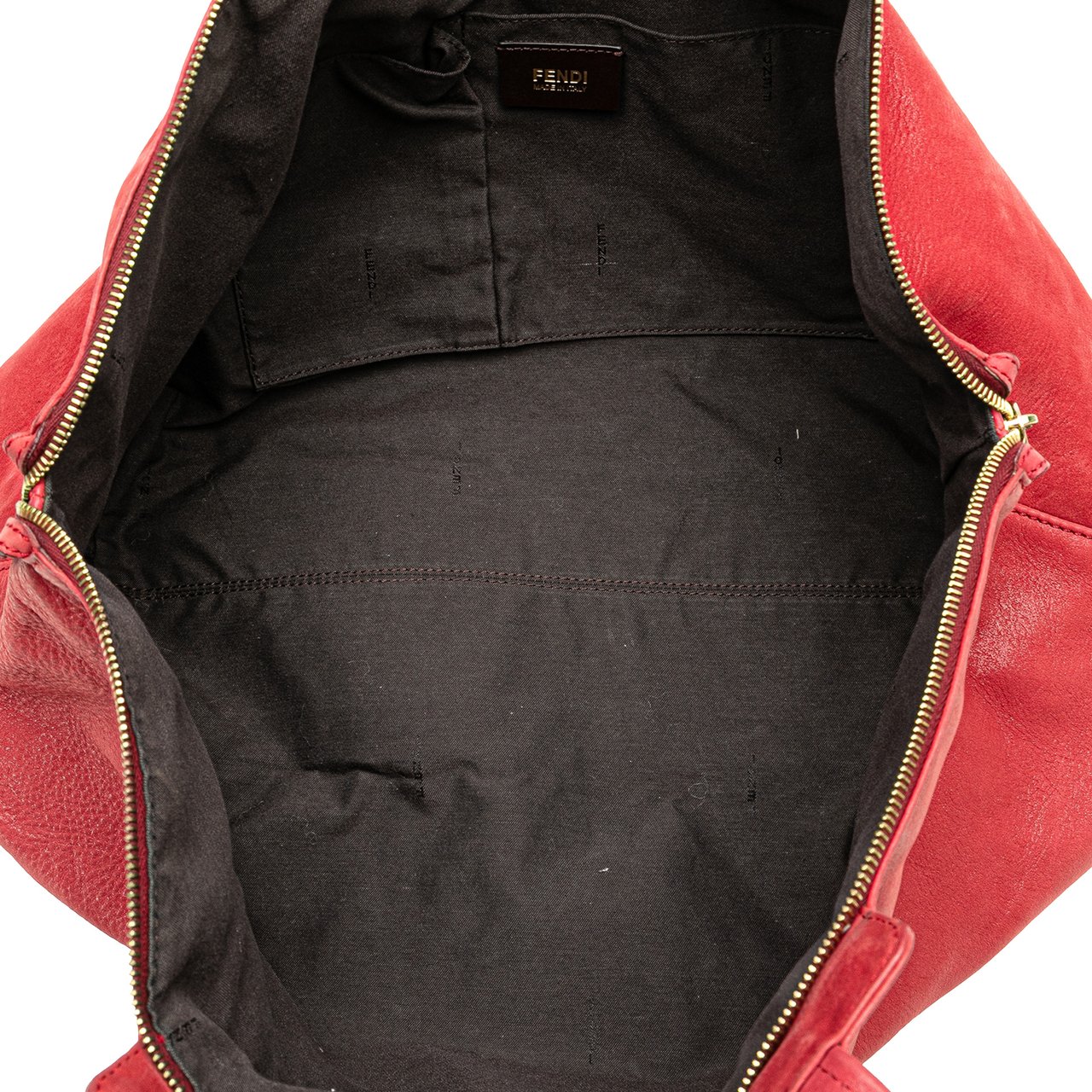 Fendi Medium Leather Chains Tote Rood