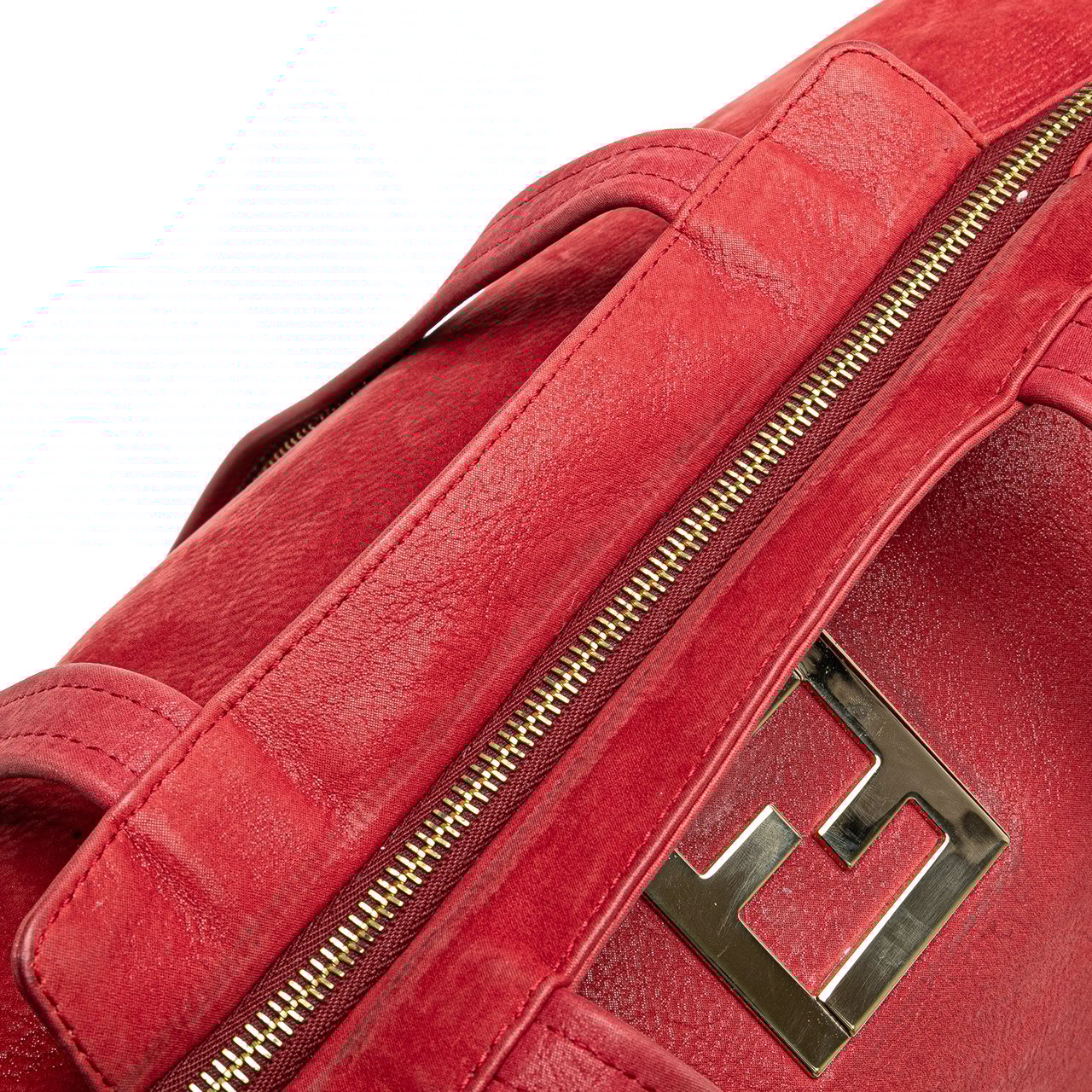Fendi Medium Leather Chains Tote Rood