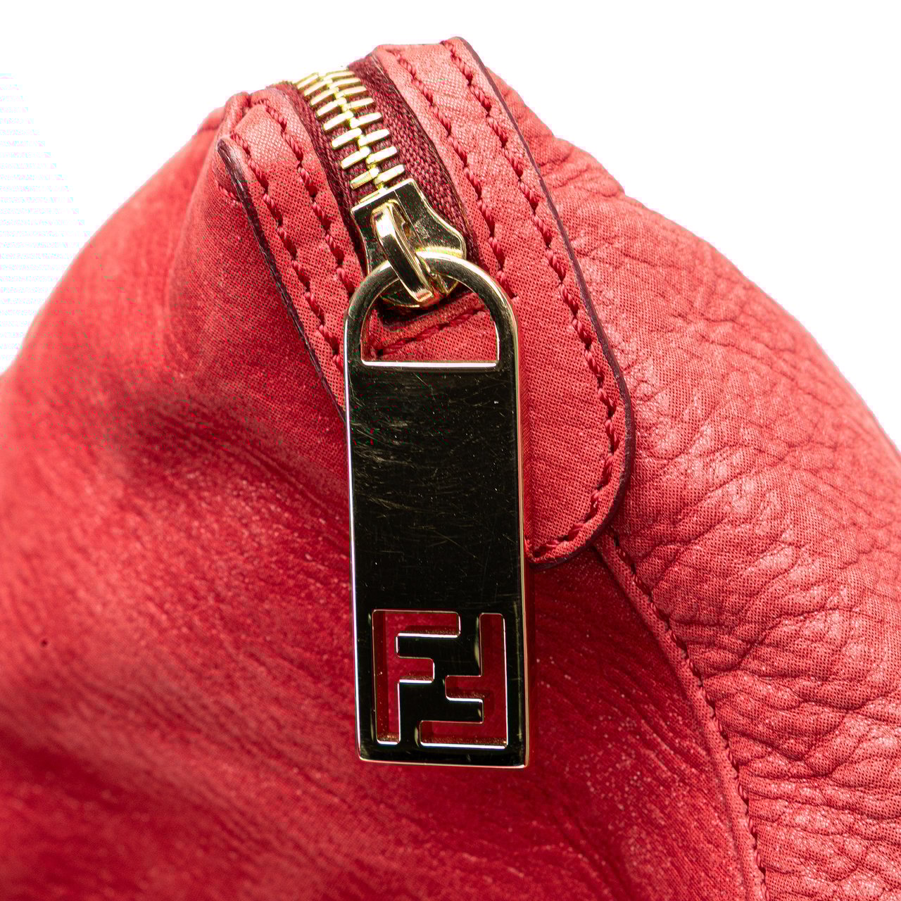Fendi Medium Leather Chains Tote Rood