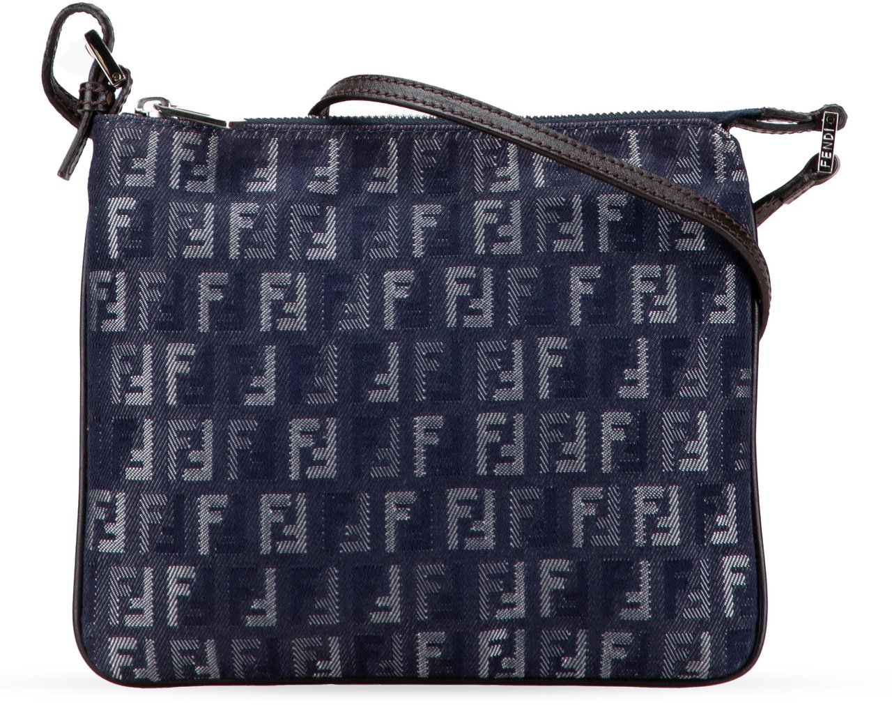 Fendi Zucchino Denim Crossbody Blauw