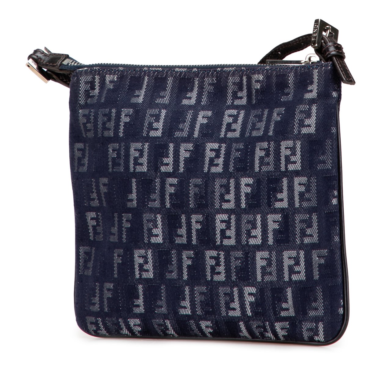 Fendi Zucchino Denim Crossbody Blauw