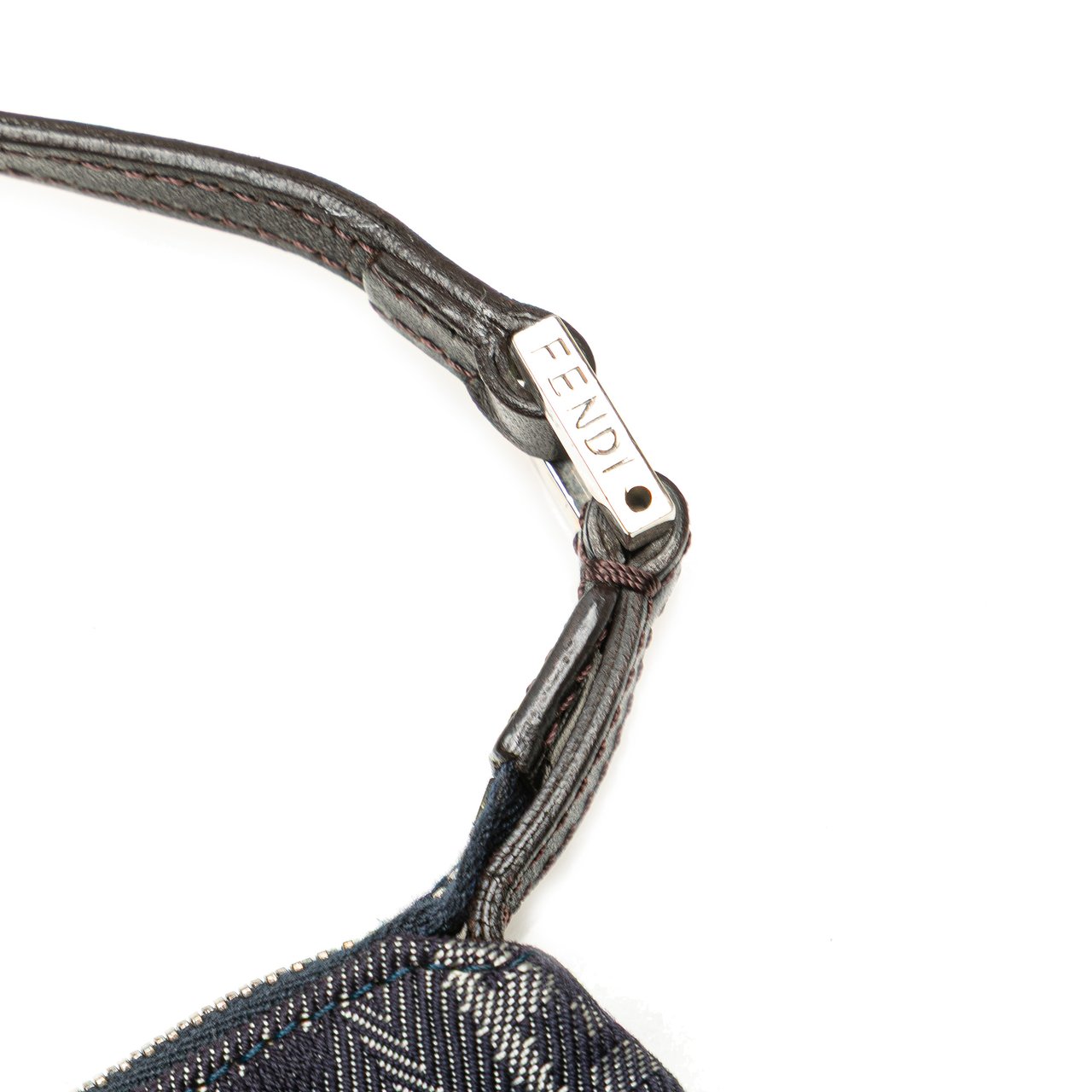 Fendi Zucchino Denim Crossbody Blauw