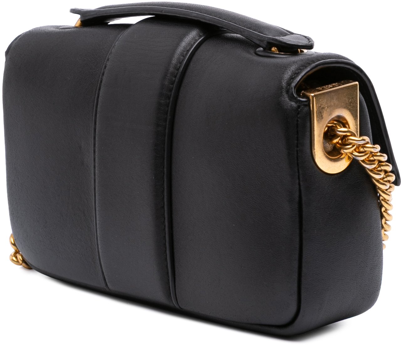 Fendi Mini Nappa Apolo Chain Baguette Shoulder Bag Zwart