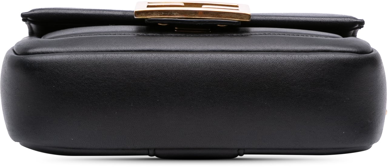 Fendi Mini Nappa Apolo Chain Baguette Shoulder Bag Zwart