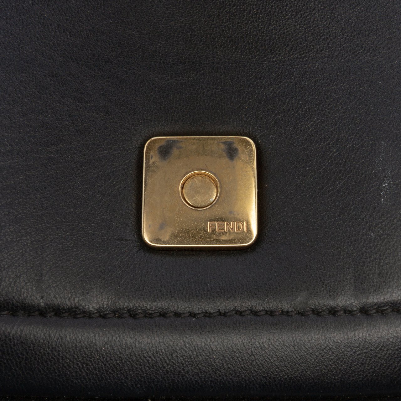 Fendi Mini Nappa Apolo Chain Baguette Shoulder Bag Zwart