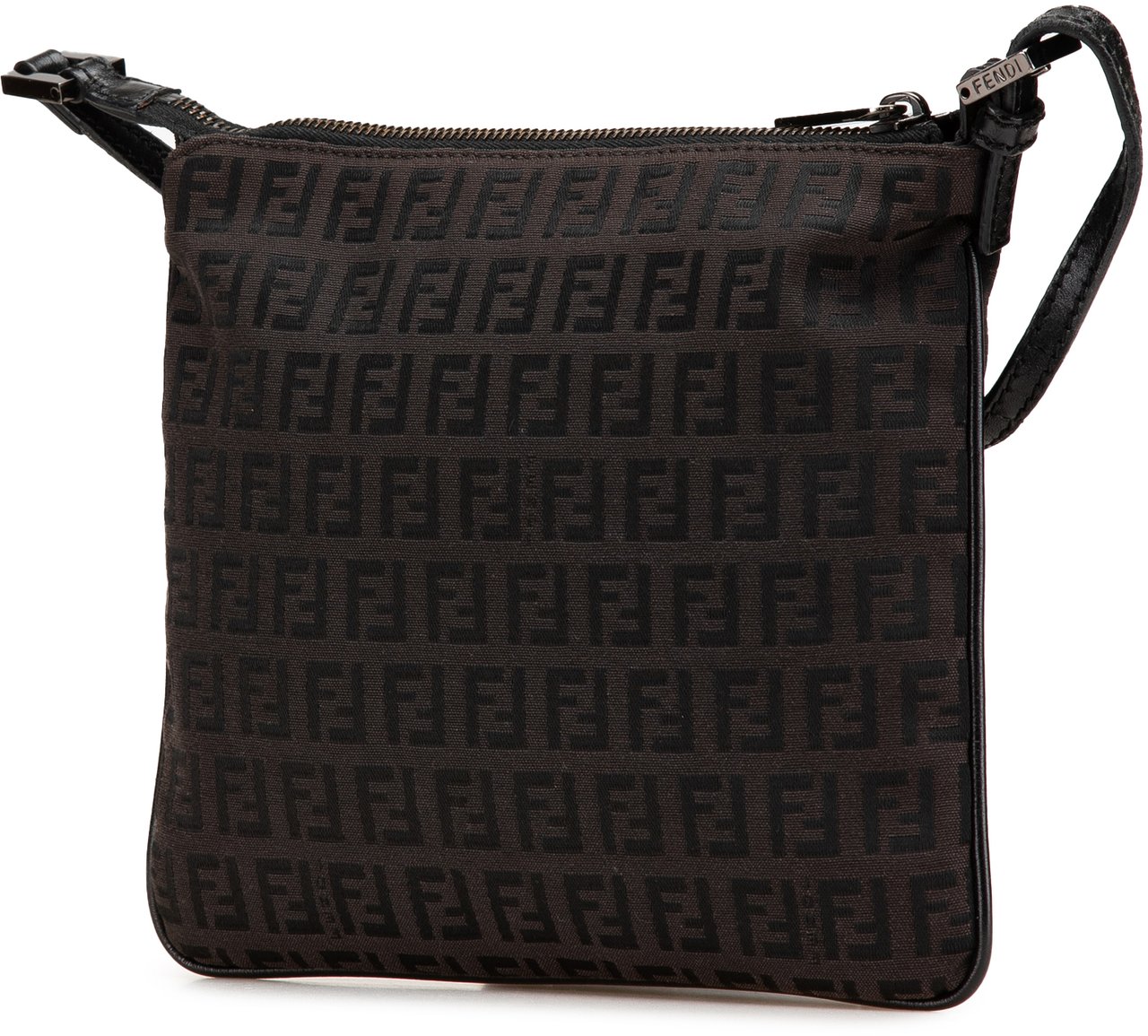 Fendi Zucchino Canvas Crossbody Bruin