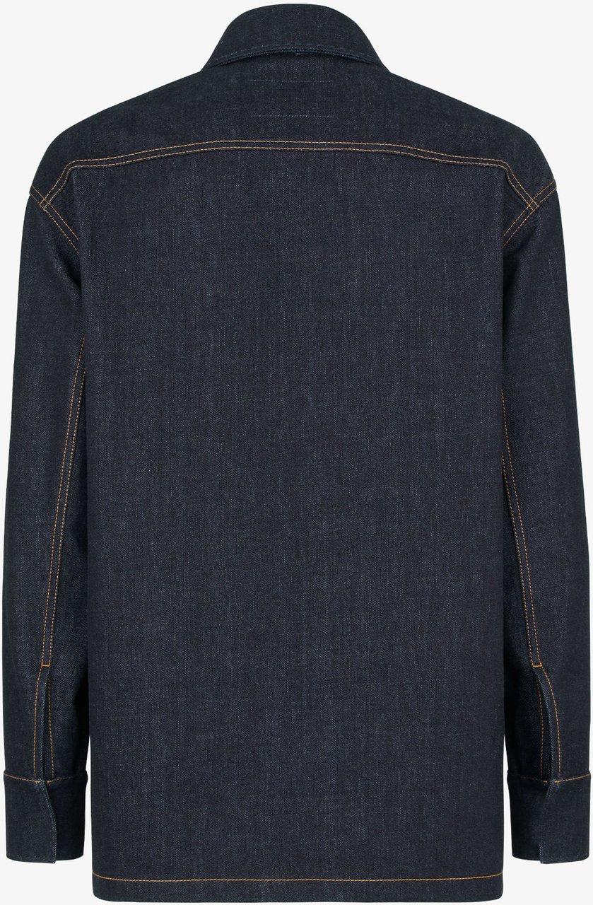 Fendi Selleria Structured Dark Blue Denim Jacket Zwart
