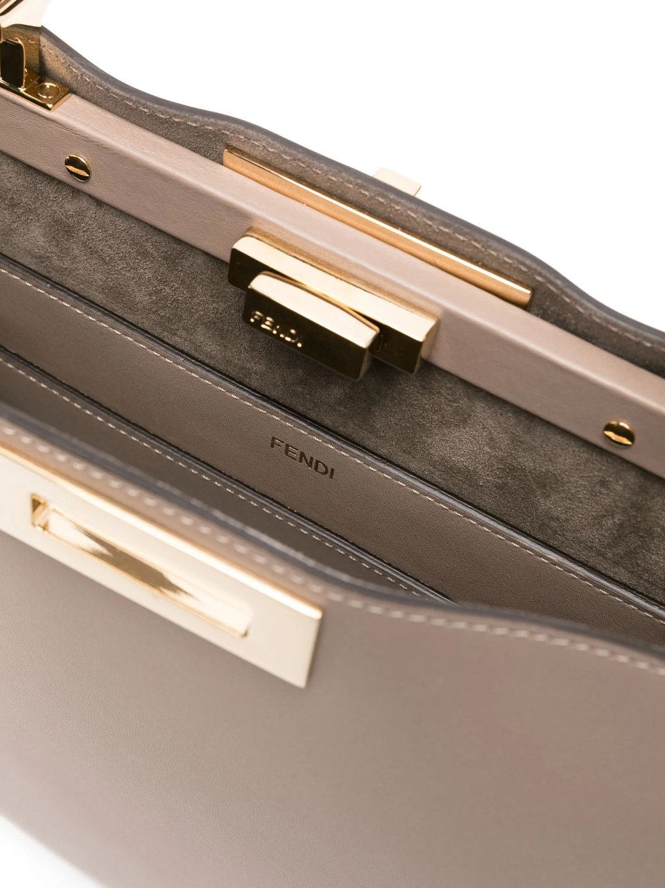 Fendi Peekaboo Soft Calf Leather Suede Handbag Roze