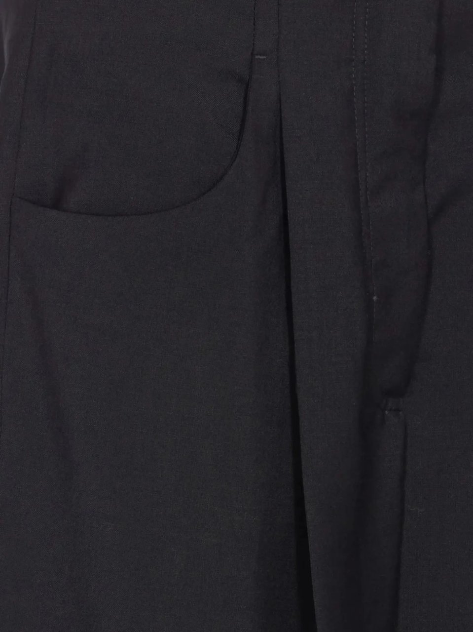 Fendi Wide-Leg Cropped Black Wool Tailored Trousers Zwart
