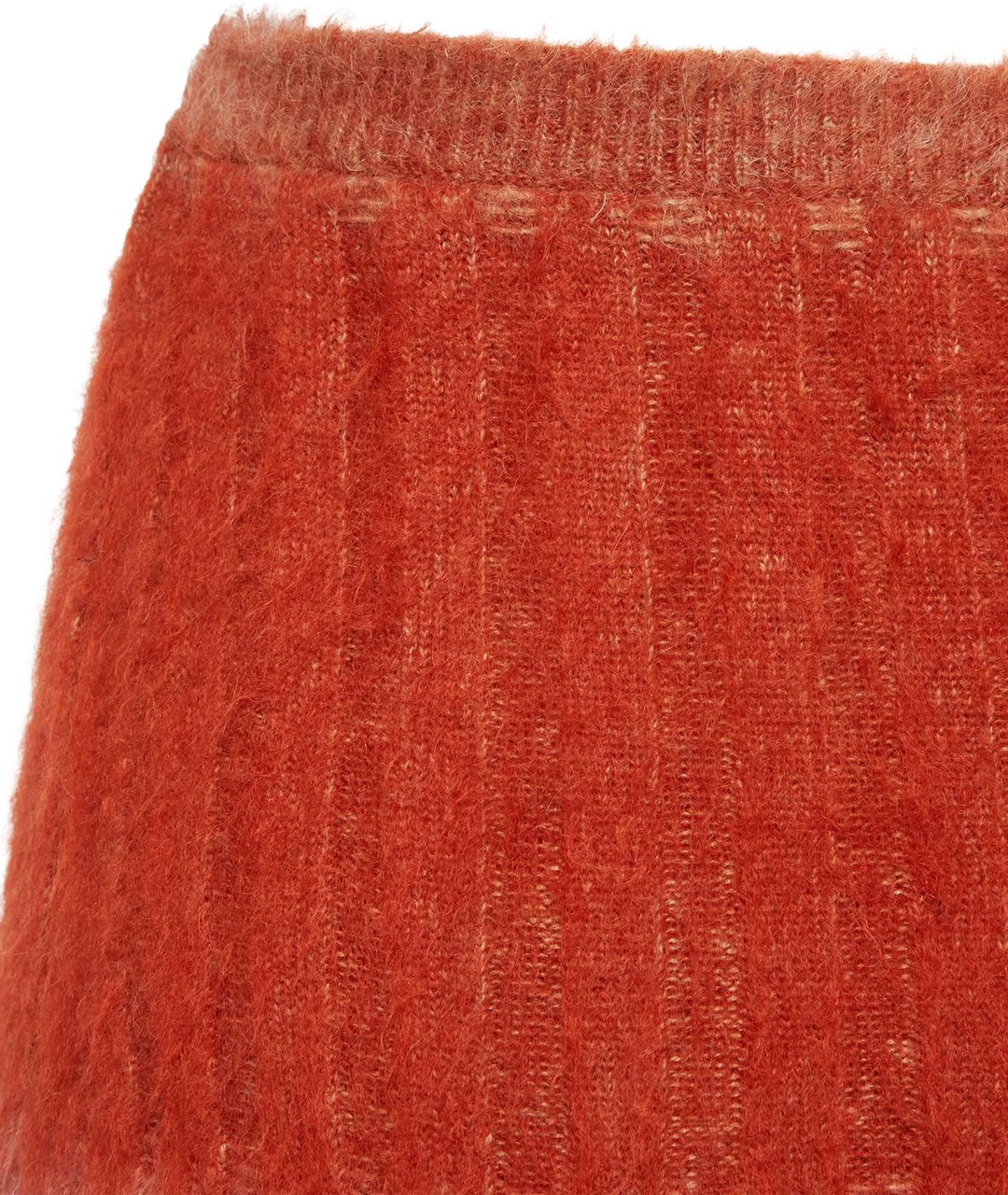 Fendi Orange Gradient Ribbed Wool Flared Skirt Rood
