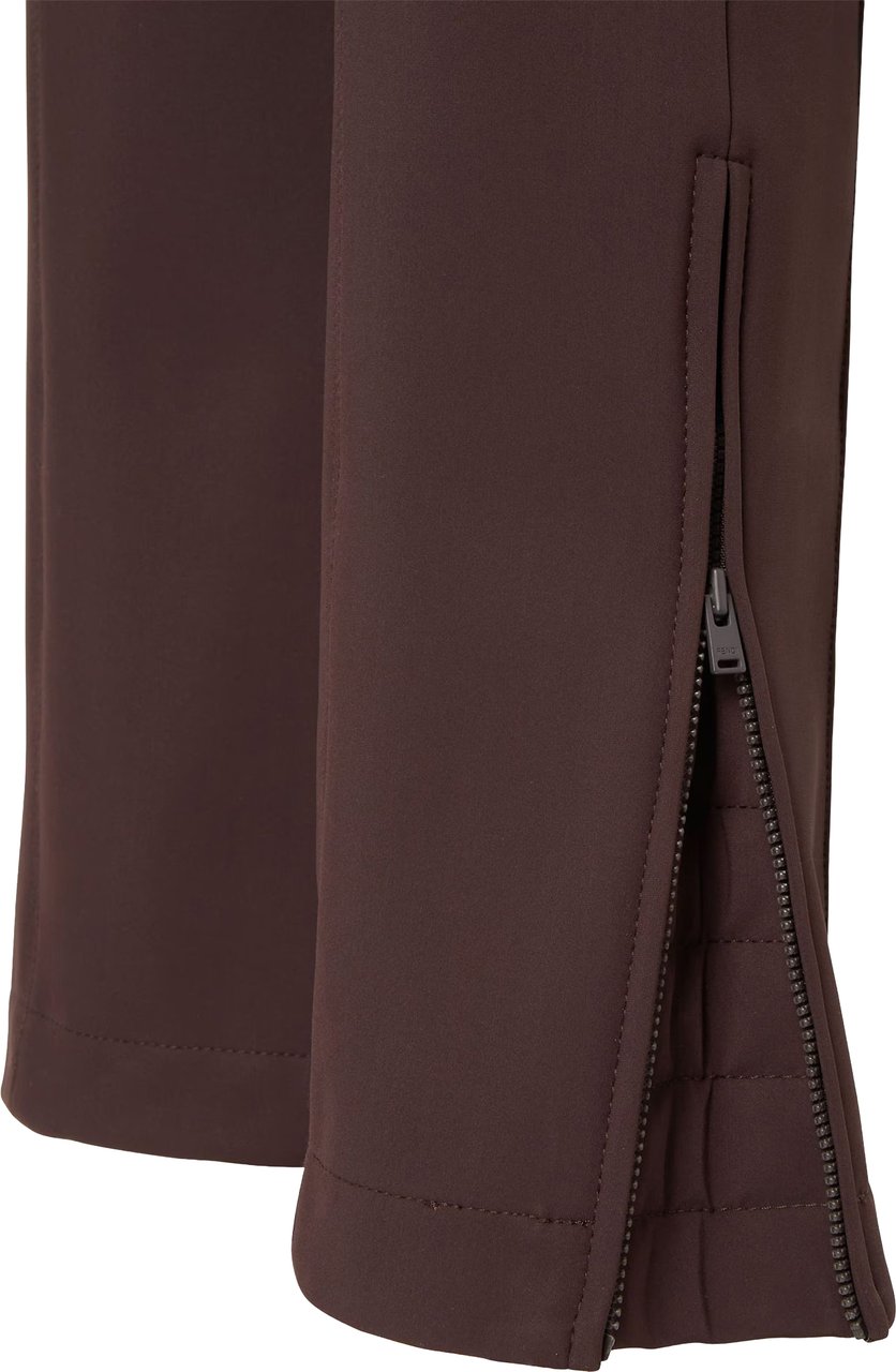 Fendi Fitted Brown High Waist Ankle-Zip Pants Zwart
