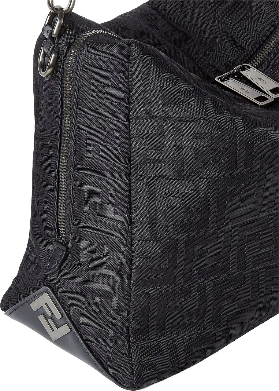 Fendi Lui L Rectangular Nylon Embossed Bag Zwart