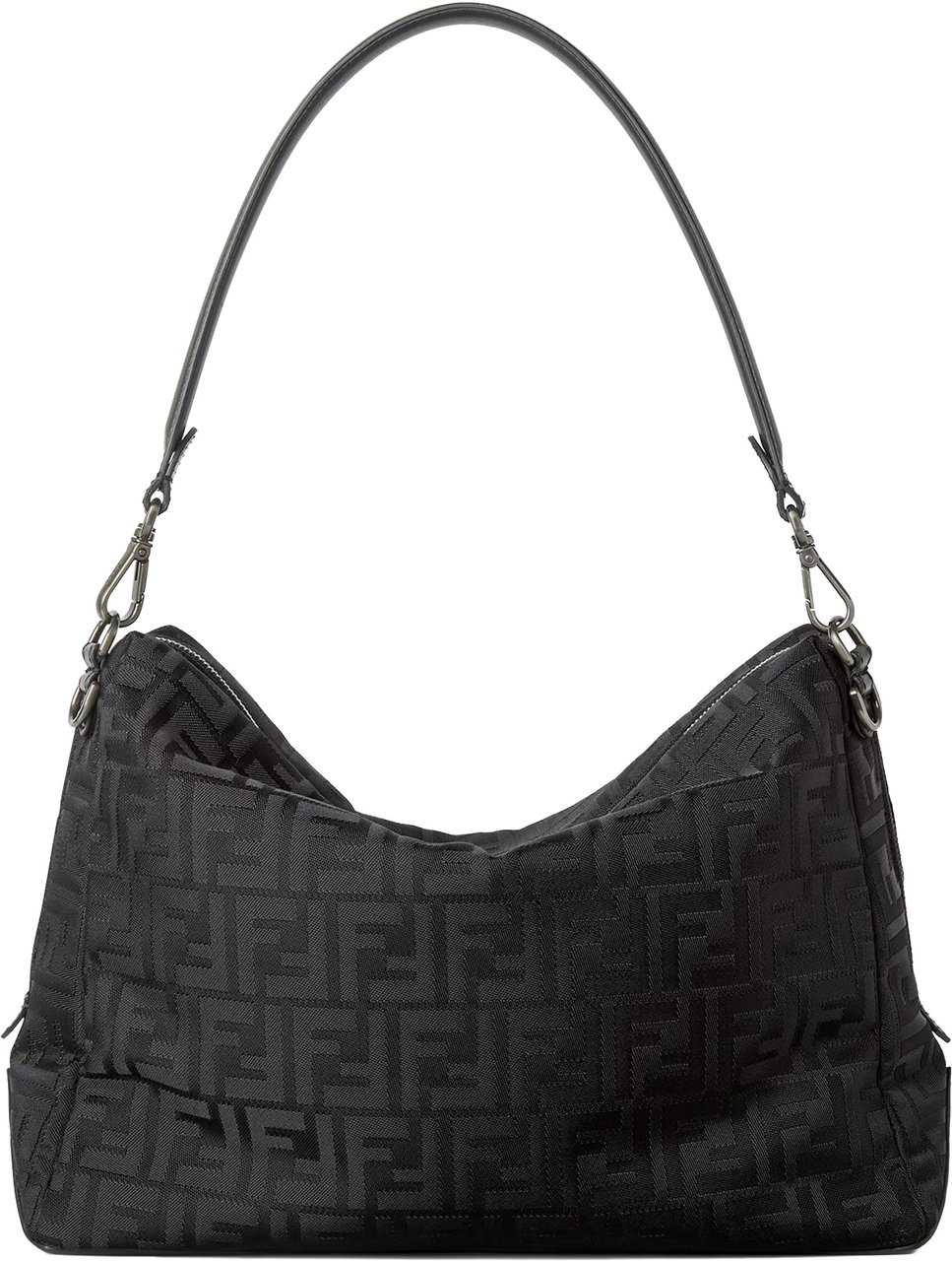 Fendi Lui L Rectangular Nylon Embossed Bag Zwart