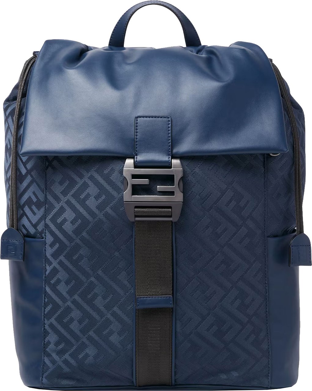 Fendi Baguette Grace Monogrammed Nylon Flap Backpack Zwart