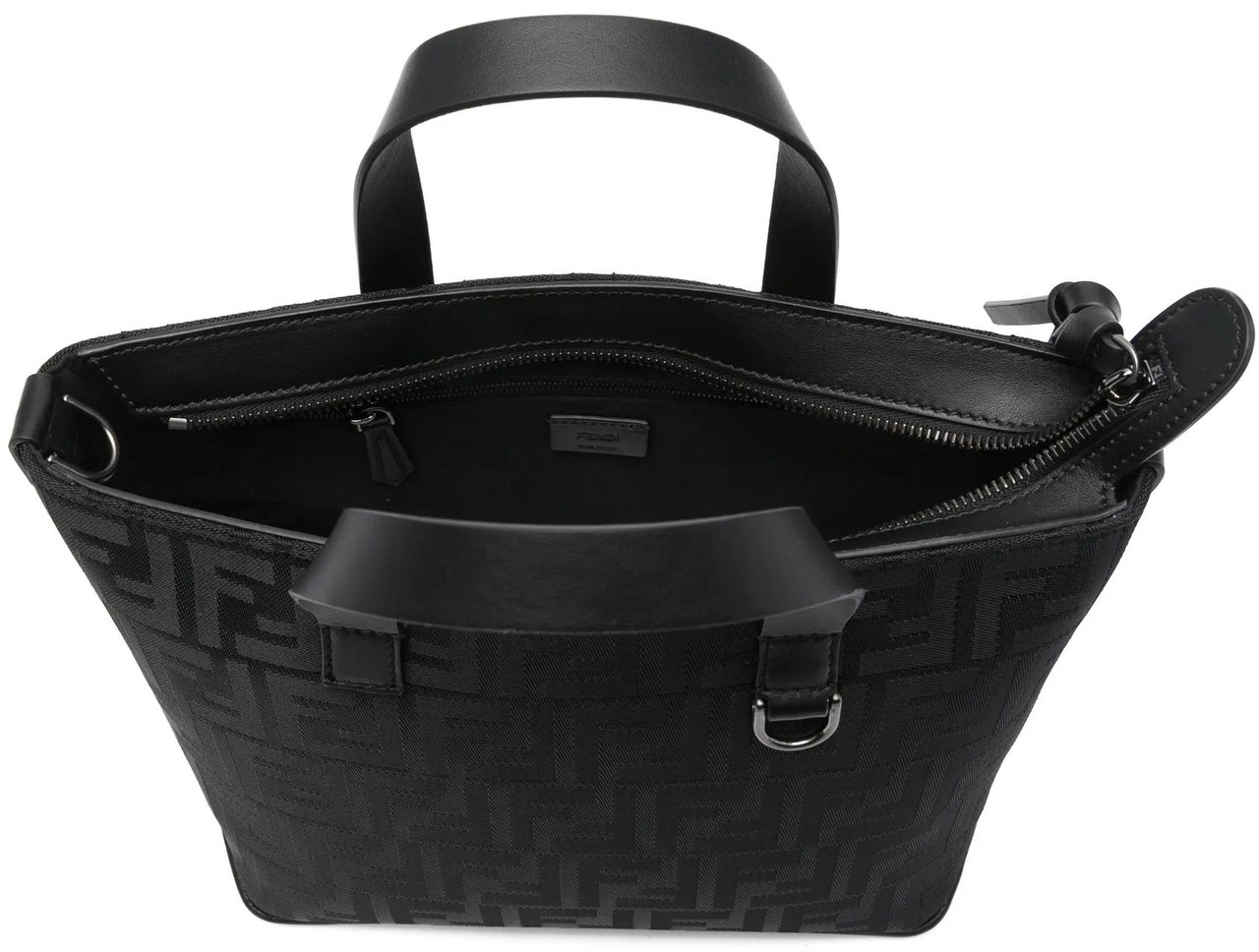 Fendi Grace Sm Nylon FF Embossed Tote Zwart