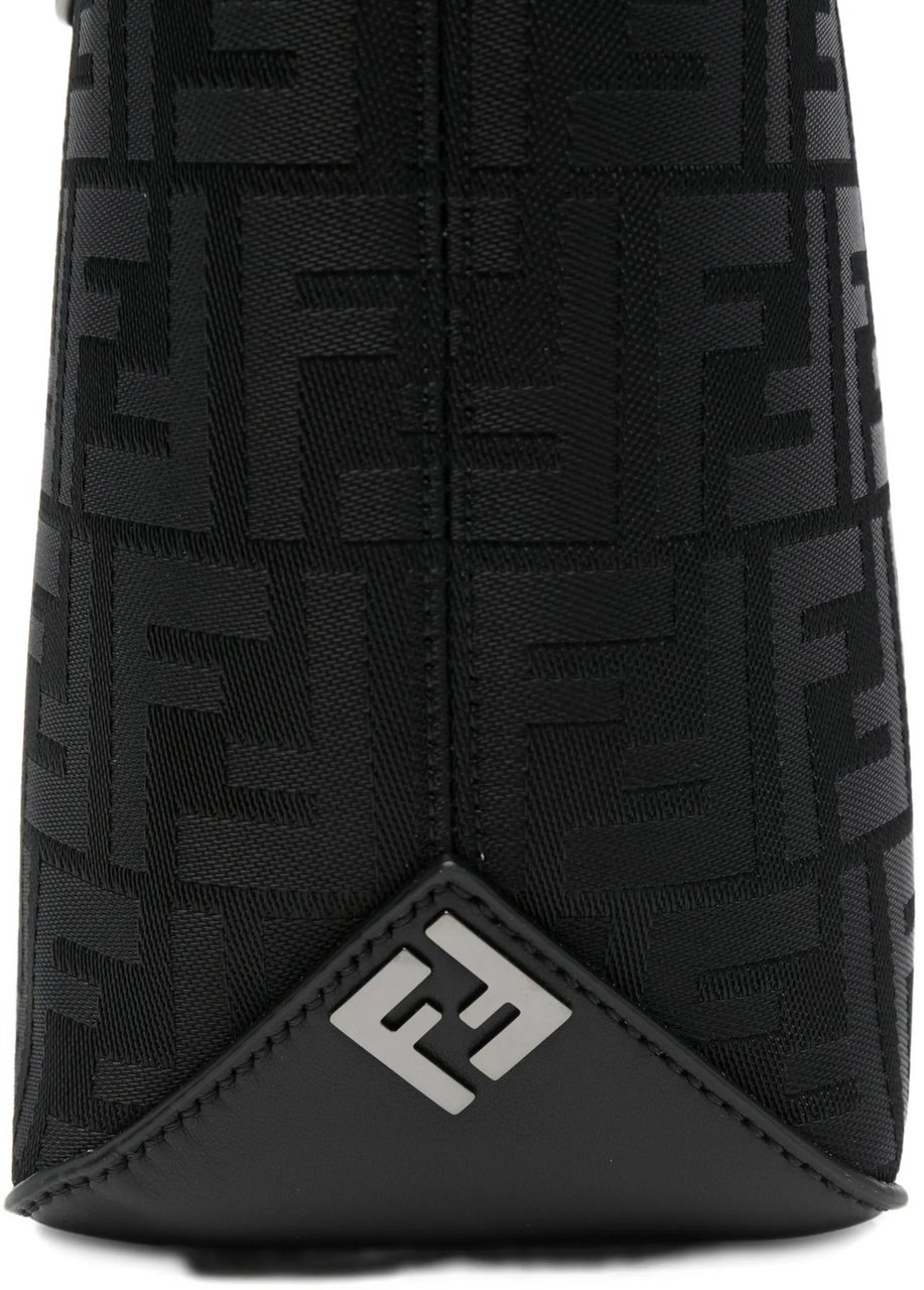 Fendi Grace Sm Nylon FF Embossed Tote Zwart